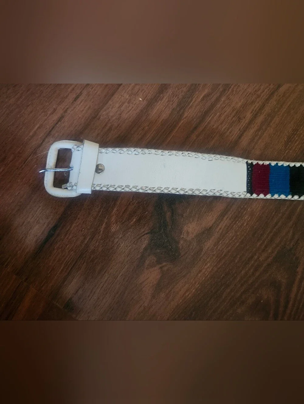 Vintage Belt From Guatemala Size M Multicolor & White